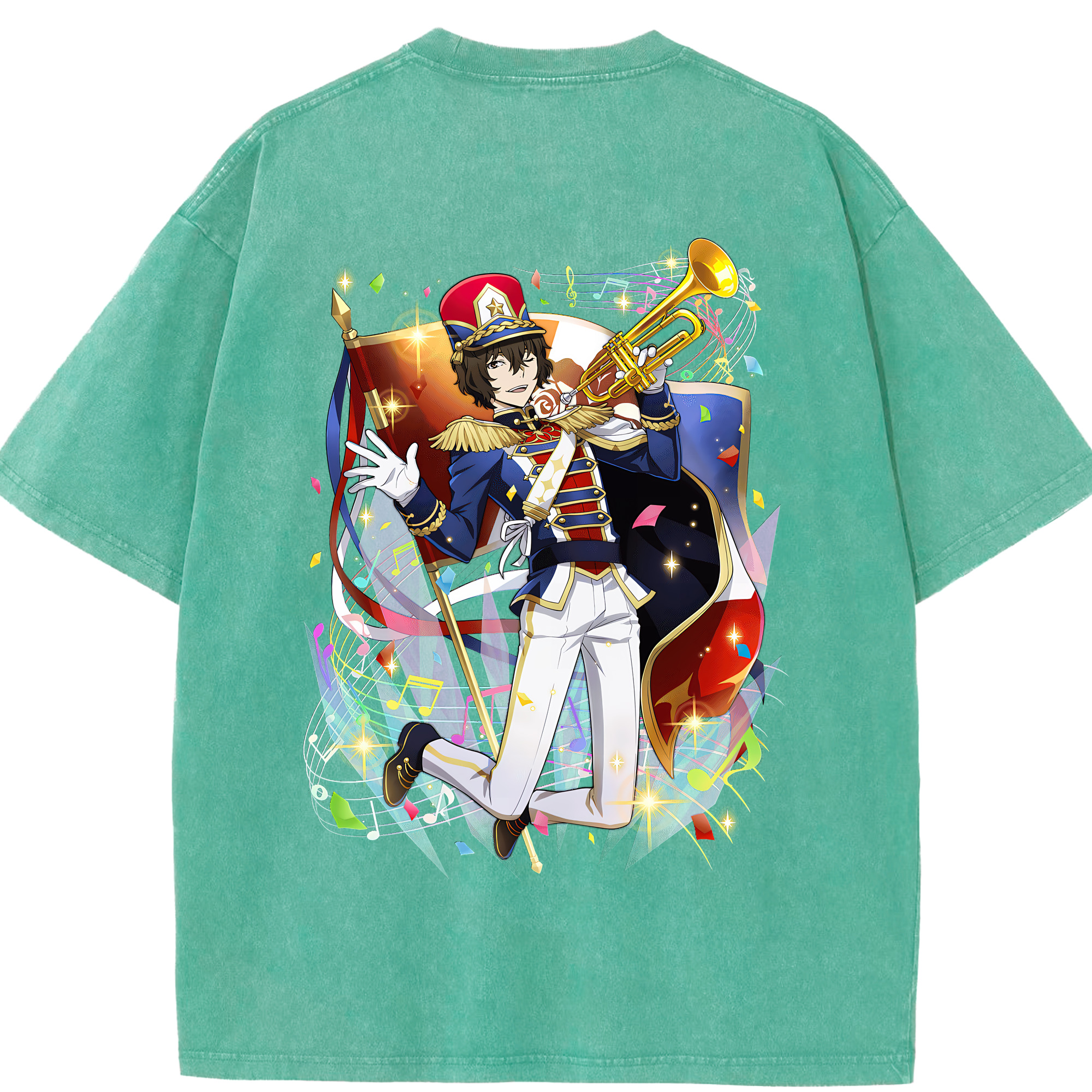 （画像用） 文豪ストレイドッグス Bungo Stray Dogs 綿100% ヴィンテージ風 半袖Tシャツ（背面プリント）